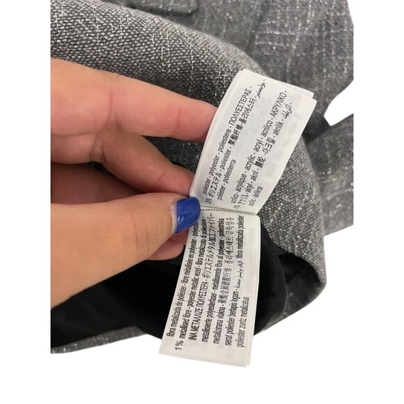 Zara Womens Cropped Blazer Suit Jacket XS Gray Metallic thread 9062/154 NWT - Picture 16 of 16